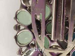 TRIFARI'Alfred Philippe' Tricolor Crystal Enamel Floral Spray Clipmate/Pin