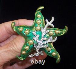 TRIFARI'Alfred Philippe''Tropical Fantasies' Gold-Dusted Green Enamel Starfish