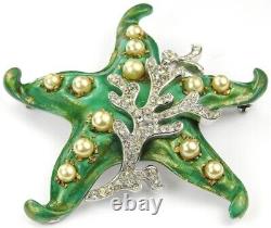 TRIFARI'Alfred Philippe''Tropical Fantasies' Gold-Dusted Green Enamel Starfish