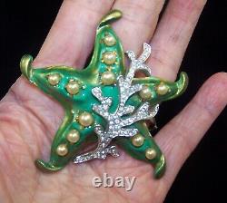 TRIFARI'Alfred Philippe''Tropical Fantasies' Gold-Dusted Green Enamel Starfish