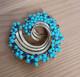 TRIFARI Alfred Philippe Turquoise & Royal Blue Swirl Rare Brooch Signed