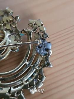 TRIFARI Alfred Philippe Turquoise & Royal Blue Swirl Rare Brooch Signed