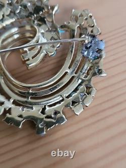 TRIFARI Alfred Philippe Turquoise & Royal Blue Swirl Rare Brooch Signed