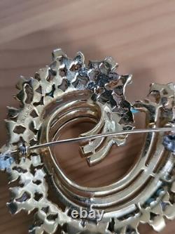 TRIFARI Alfred Philippe Turquoise & Royal Blue Swirl Rare Brooch Signed