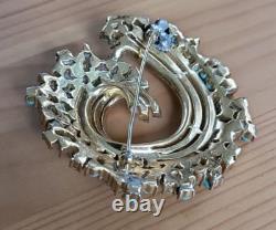 TRIFARI Alfred Philippe Turquoise & Royal Blue Swirl Rare Brooch Signed