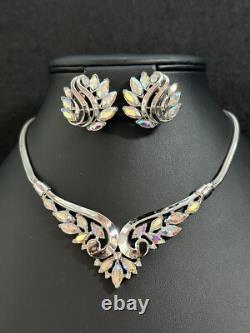 TRIFARI Aurora Borealis Silver Alfred Philippe Navette Earrings Necklace