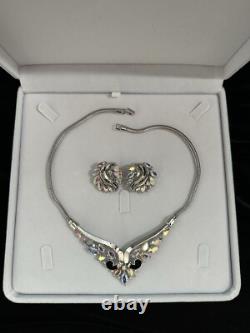 TRIFARI Aurora Borealis Silver Alfred Philippe Navette Earrings Necklace
