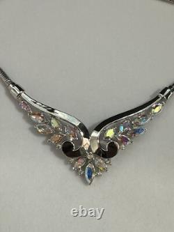 TRIFARI Aurora Borealis Silver Alfred Philippe Navette Earrings Necklace