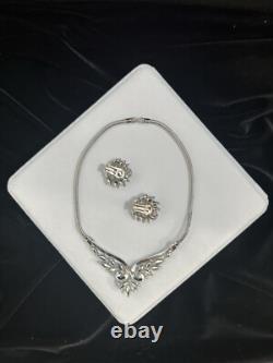 TRIFARI Aurora Borealis Silver Alfred Philippe Navette Earrings Necklace