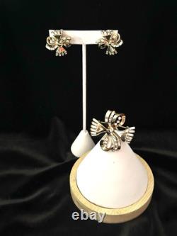 TRIFARI Baguette Bow Set Alfred Philippe Gold-Tone Brilliant PAT PEND 1950 withBox