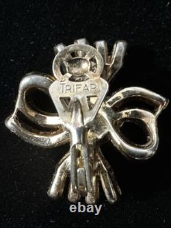 TRIFARI Baguette Bow Set Alfred Philippe Gold-Tone Brilliant PAT PEND 1950 withBox TRIFARI Baguette Bow Set Alfred Philippe Gold-Tone Brilliant PAT PEND 1950 withBox