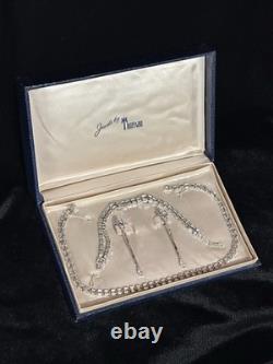 TRIFARI Baguette Drop-Dangle Parure Alfred Philippe Silver-Trifanium PAT PEND