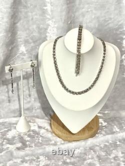 TRIFARI Baguette Drop-Dangle Parure Alfred Philippe Silver-Trifanium PAT PEND