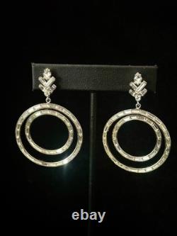 TRIFARI Baguette Parure Dangle Alfred Philippe Rhodium PAT PEND withJBT Box