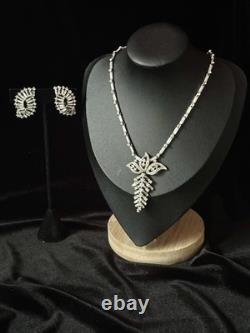 TRIFARI Baguette Parure Earrings Necklace Trifanium Alfred Philippe PAT PEND