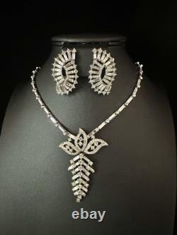 TRIFARI Baguette Parure Earrings Necklace Trifanium Alfred Philippe PAT PEND