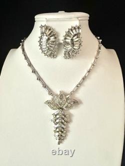 TRIFARI Baguette Parure Earrings Necklace Trifanium Alfred Philippe PAT PEND