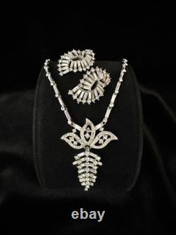 TRIFARI Baguette Parure Earrings Necklace Trifanium Alfred Philippe PAT PEND