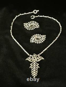 TRIFARI Baguette Parure Earrings Necklace Trifanium Alfred Philippe PAT PEND