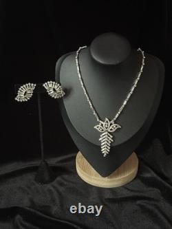 TRIFARI Baguette Parure Earrings Necklace Trifanium Alfred Philippe PAT PEND