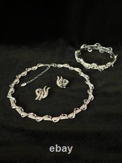 TRIFARI Baguette Wrapped Diamanté Parure Rhodium Alfred Philippe PAT PEND