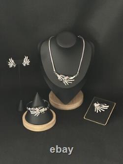 TRIFARI Baguettes Fan Set Rhodium Alfred Philippe Rhinestones PAT PEND 1953