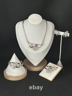 TRIFARI Baguettes Fan Set Rhodium Alfred Philippe Rhinestones PAT PEND 1953