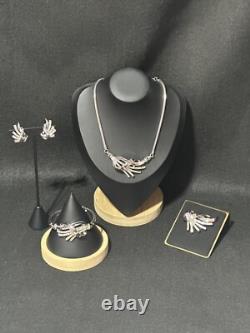TRIFARI Baguettes Fan Set Rhodium Alfred Philippe Rhinestones PAT PEND 1953