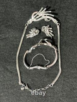TRIFARI Baguettes Fan Set Rhodium Alfred Philippe Rhinestones PAT PEND 1953