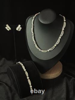 TRIFARI Baguettes Parure Alfred Philippe Trifanium Earrings Bracelet Necklace