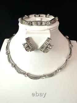TRIFARI Baguettes Parure Alfred Philippe Trifanium Earrings Bracelet Necklace