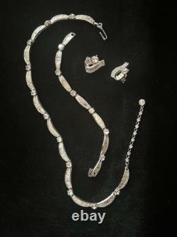 TRIFARI Baguettes Parure Alfred Philippe Trifanium Earrings Bracelet Necklace