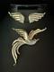 TRIFARI Bird of Paradise Set Brushed Gold Pave' Crystals Alfred Philippe Crown