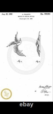 TRIFARI Birds In Flight Set 1950 Crystal Baguettes Gold Alfred Philippe withBox