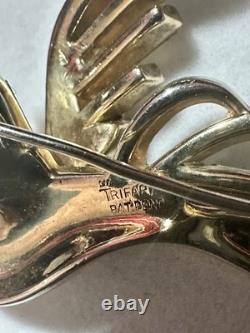 TRIFARI Birds In Flight Set 1950 Crystal Baguettes Gold Alfred Philippe withBox