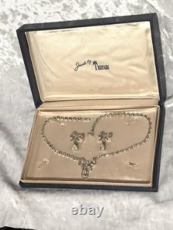 TRIFARI Bow Teardrop Dangle Diamanté Set Alfred Philippe Silver-Trifanium