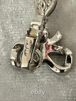 TRIFARI Bow Teardrop Dangle Diamanté Set Alfred Philippe Silver-Trifanium