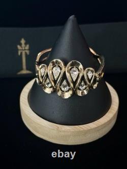 TRIFARI Bracelet 1953 Ribbon Teardrop Rhinestones Gold Alfred Philippe PAT PEND