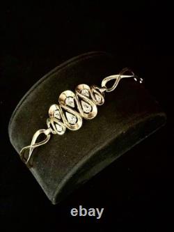 TRIFARI Bracelet 1953 Ribbon Teardrop Rhinestones Gold Alfred Philippe PAT PEND