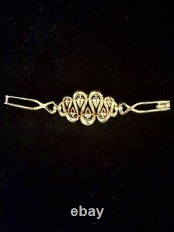 TRIFARI Bracelet 1953 Ribbon Teardrop Rhinestones Gold Alfred Philippe PAT PEND