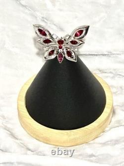 TRIFARI Butterfly Brooch Rhodium Ruby-Red Navette Alfred Philippe PAT PEND withBox