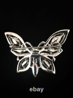 TRIFARI Butterfly Brooch Rhodium Ruby-Red Navette Alfred Philippe PAT PEND withBox