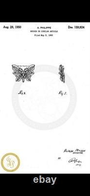 TRIFARI Butterfly Brooch Rhodium Ruby-Red Navette Alfred Philippe PAT PEND withBox