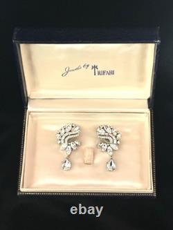 TRIFARI Cascade Brooch Diamanté Earrings Dangle Pear Alfred Philippe PAT PEND