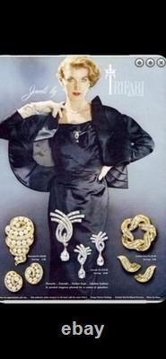TRIFARI Cascade Brooch Diamanté Earrings Dangle Pear Alfred Philippe PAT PEND