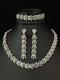 TRIFARI Chandelier of Fan Baguettes Set Rhodium Dangle Alfred Philippe Box