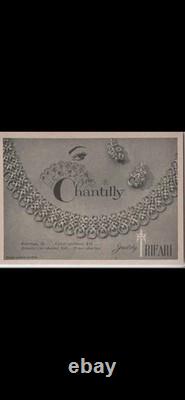 TRIFARI Chantilly 1962 Set Gold Lace Rhinestones Alfred Philippe PAT PEND
