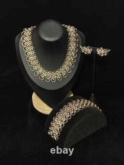 TRIFARI Chantilly 1962 Set Gold Lace Rhinestones Alfred Philippe PAT PEND