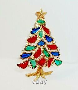 TRIFARI Christmas Tree Pin Brooch Alfred Philippe MODERN MOSAICS POURED GLASS
