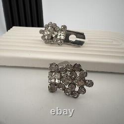 TRIFARI Clipmate Duette Dress Clip Duet Rhinestone Alfred Philippe Brooch